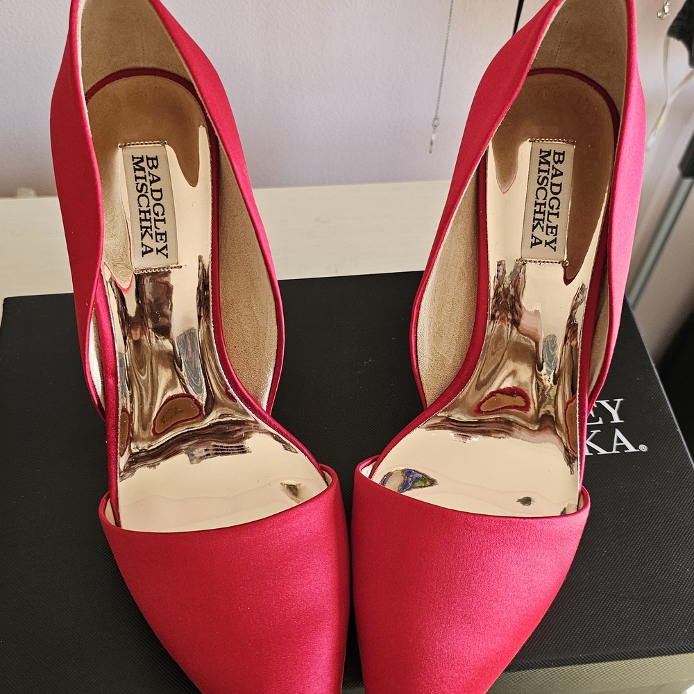 Badgley Mischka Red Satin Heels